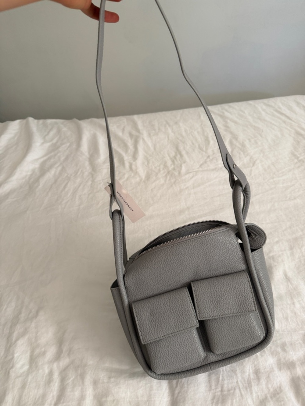 Anthropologie Gray Women's Crossbody Bag with Front Pockets - Picture 3 of 4